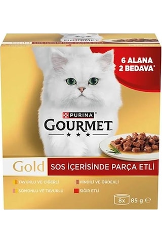 Gourmet Gold Parça Etli Mix Seri Kedi Konservesi 6 Adet X 85 Gr