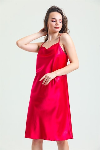 Magic Form 7790 Kadın Fuşya Degaje Yaka Saten Gecelik Fuşya