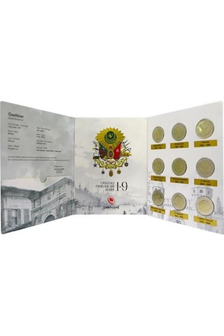 Agakulche Osmanlı Padişahları Bimetal 9'lu Para Seti