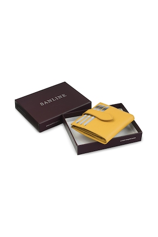 Sanline Sanlıne 800 Hakiki Deri Kartlık Görünümlü Unisex Cüzdan - Sarı