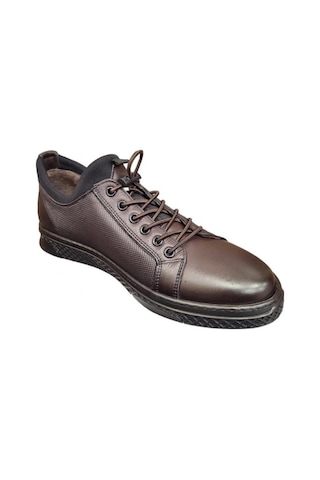 Komcero 3y0461 Streçli Deri Hafif Erkek Sneakers Ayakkabı Kahve