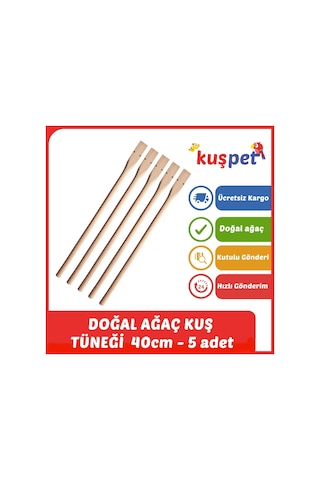 Doğal Ağaç Tahta Kuş Tüneği Tünek 40cm - 5 Adet