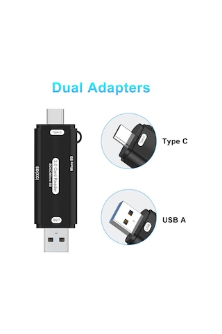 Micro Sd Kart Okuyucu Type C Usb 3.0 Çevirici Otg 5 Gbps Hafıza Kartı Okuyucu Adaptör Micro Sd Card Reader Rktsd Sku: Smg8690010085955