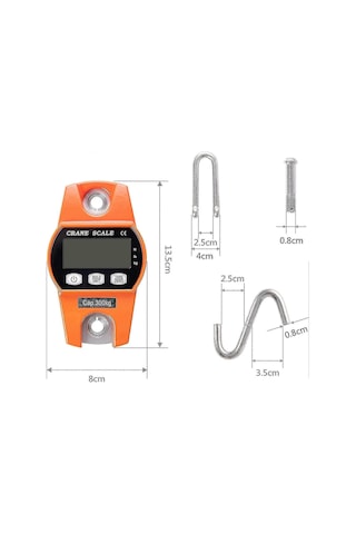 Elektronik Terazi 300kg Asma Kancalı Terazi Lcd Dinamometre Endüstriyel Kancalı Terazi Ağırlık Terazisi 300kg/600lbs