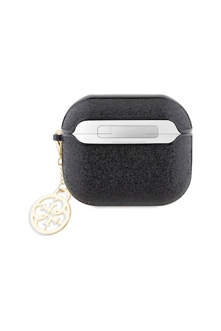 Apple Uyumlu AirPods 3. Nesil Kılıf Guess Glitter 4g Charm Exclusive Tasarım Siyah