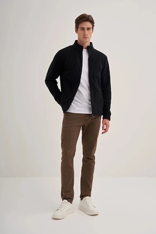 Cazador Caz 5127 Dik Yk. Polar Sweat Hırka Siyah Siyah