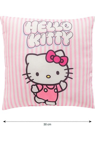 Pembe Hello Kitty Figürlü Kırlent 30x30 Cm
