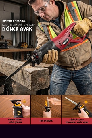 Assur ASR613 900W Tilki Kuyruğu Testere Kırmızı