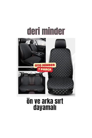 Deri Cepli Oturak Kapitone Sırt Dayamalı Minder Siyah Beyaz