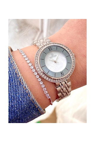Reward Rw0329 Taşlı Kadran Çelik Kadın Kol Saat+bileklik