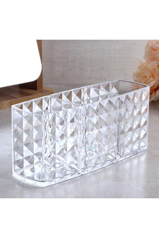 1 Adet Şeffaf Akrilik Makyaj Fırçası Tutucu Masası Kozmetik Düzenleyici Ruj Fırçası Depolama Tutucu Şeffaf