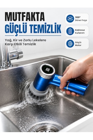 Tek Dijital Göstergeli Şarjlı Temizlik Fırçası İle Konforlu Kullanım Deneyimi Najmaddin