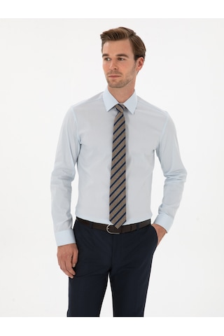 Cacharel Açık Mavi Slim Fit Pamuk Karışımlı Gömlek Denım