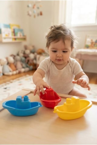 Minik Kaptanlara Özel 3'lü Tekne Seti Canlı Renkler Eğitici Banyo Ve Oyun Tekne Seti Çok Renkli