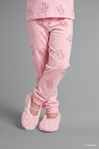 Defacto Kısa Kollu Desenli Üst Esnek Bell Alt 2li Pijama Takımı Kız Bebek I1006a526aupn105 Pembe-pn105