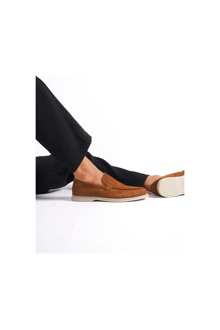 Mubiano Hakiki Deri -mbkry22103tb Taba Nubuk Erkek Loafer Taba