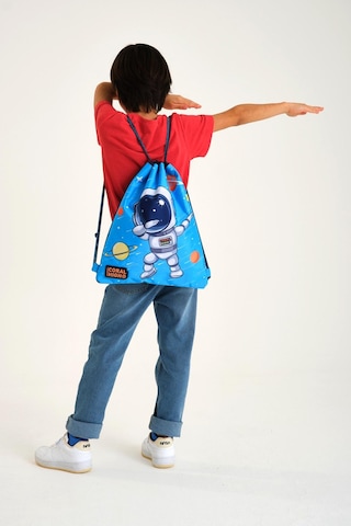 Coral High Kids Lacivert Mavi Astronot Desenli İpli Büzgülü Sırt Çantası 22690 Lacivert - Mavi
