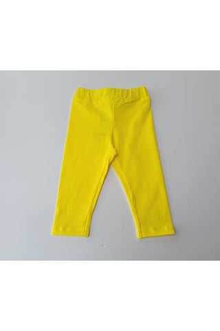 Çikoby Kız Bebek Çocuk Pamuklu Esanek Yüksek Bel Sarı Tayt-12867-sarı Sarı