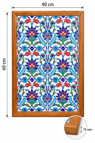 Çini Karolu Ahşap Çerçeve