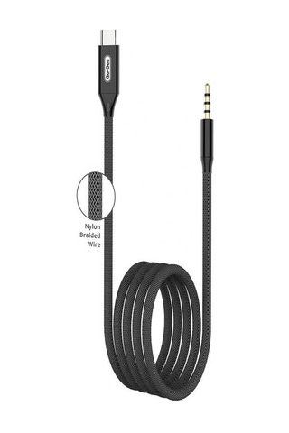 Go Des GAC-365 Type-C Aux Kablo 3.5 mm Ses Kablosu 100 cm Tak & Çalıştır Sağlam Naylon Örgü - ZORE-220422