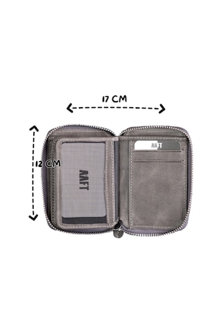 Mft Leather Hakiki Deri Unisex Fermuarlı Cüzdan Lotus 1616 Tiguan Antrasit