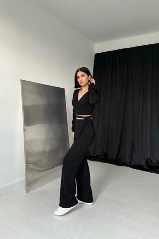 Defymoda Siyah Triko Takım Siyah