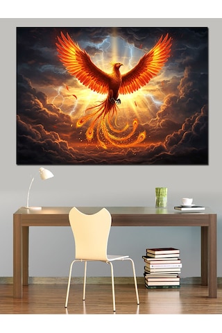 Yükselen Anka Kuşu Dekoratif Kanvas - Mdf Ahşap Tablo
