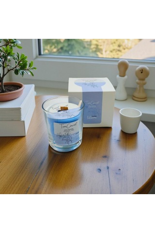 Kokulu Mum - 150 Gr Ahşap Fitilli Kokulu Mum %100 Doğal Soya Mumu Özel Hediye Kutulu Parafinsiz Saf Soya Wax Lilyum Diğer