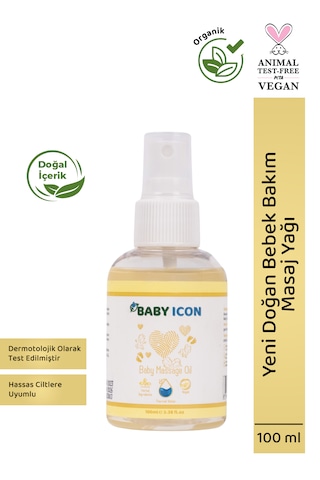 Baby Icon Organik Vegan Bebek Masaj Yağı