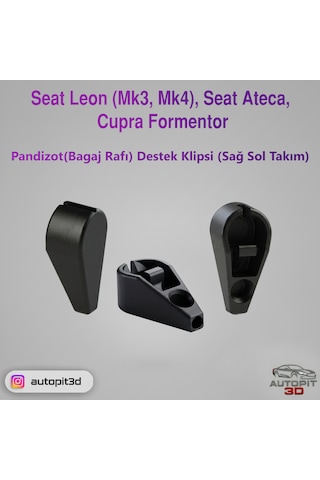 Seat Leon Mk3 / Mk4 / Ateca / Cupra Formentor Uyumlu Pandizot Bagaj Rafı Destek Klipsi Sağ Sol Takım