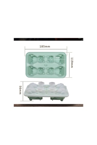 Springsun Yeşil Silikon Buz Kalıbı - 4 Adet Labrador Şekilli 3d Buz Küpü, Kahve Ve Kokteyller İçin, Yıkama Kolay, Tekrarlı Kullanım Çok Renkli