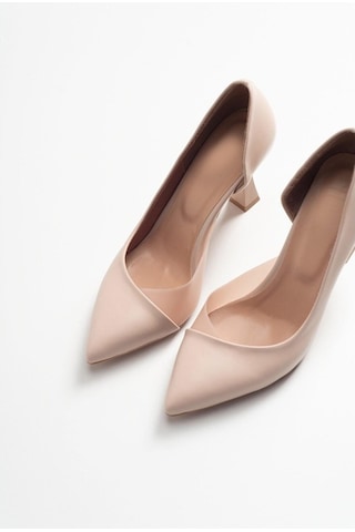 Potinonline 0653 Kadın Yanı Şeffaf Açık Stiletto Topuklu Ayakkabı