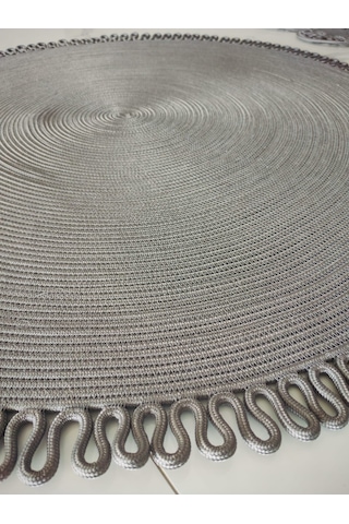 Nakkaş Home 120x120 Jüt Yuvarlak Gri Kilim