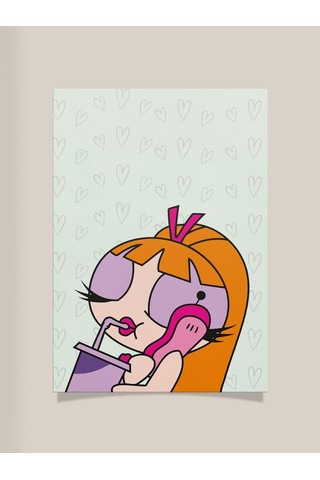 Powerpuff Girlstasarımlı 24 33 Cm 350 Gr. Kuşe Kağıt Poster Pytk7