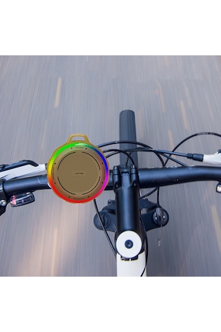 Lenyes S223 Rgb Işıklı Askı Aparatlı Mini Bluetooth Speaker Hoparlör V5.3 Sarı