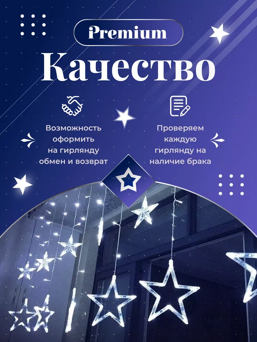 Sale Way Pencere İçin Yıldız Işıklı Çelenk 170445086 Beyaz