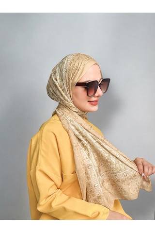 Nûda Vela Desen Soft Şal Tereyağı Sarısı