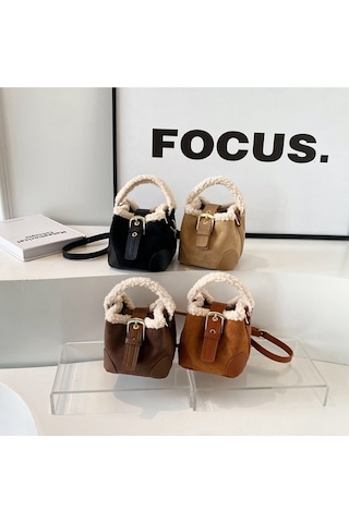 Didadodo Maillard Süet Vintage Tote Çanta-kahverengi, Klasik Stileyle Renklendirilmiş Kahverengi