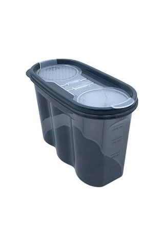 2 Kapaklı Ölçekli Erzak Saklama Kabı - 1,2 Litre - Sa930 Şeffaf