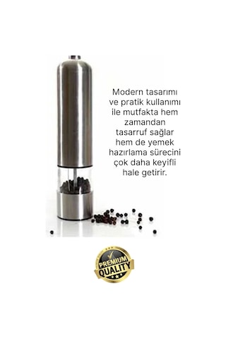 Değirmen Pratik Mutfak Taze Zahmetsiz Pilli Otomatik Tuz Karabiber Baharat Çekme Değirmeni Öğütücü Çok Renkli