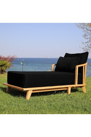 Motoryagmarket Emirgan Ahşap Şezlong Mindersiz - Kestane Lüx Seri