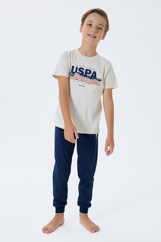 U.S. Polo Assn. Erkek Çocuk Kısa Kollu Pijama Takım Beyaz-2312 Beyaz