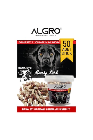 Algro Dana Etli Lokmalık Munchy Stick 50 Adet Kapaklı Kova Ambalaj