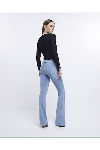 Lavajeans Kadın Yüksekbel Ispanyol Paça Pantolon Buz Kar1122 Buz Mavi
