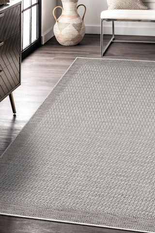 Dekozer Sisaletta Jüt Görünümlü Sisal Dokuma Modern Kilim Tozumaz, Robot Süpürge Uyumlu Krem