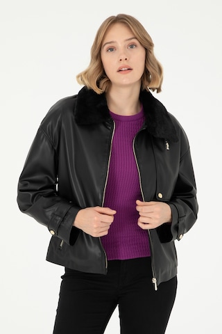 U.s. Polo Assn. Kadın Siyah Deri Mont-kaban 50297228-001 001sıyah