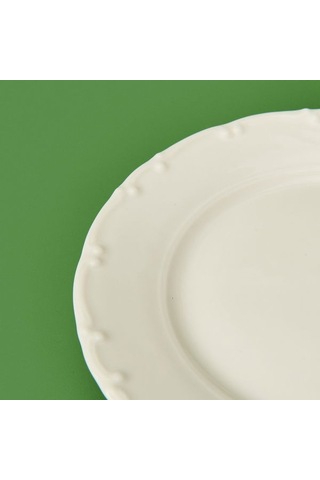 Tulu Porselen Liana Tatlı Tabağı - Krem - 19 Cm Krem