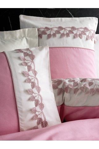 Cotton Box Nakışlı Saten Çift Kişilik Nevresim Takımı Niobe Pembe
