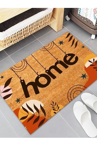 Esnature Home Bohem Temalı Dağ ve Yaprak Desenli Kapı Önü Paspas