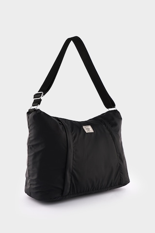 İcone Bag Paraşüt Kumaş Çanta - Yoga Mat Bölmeli, Fermuarlı Cepli, Ayarlanabilir Askılı, Fileli İç Cep Siyah